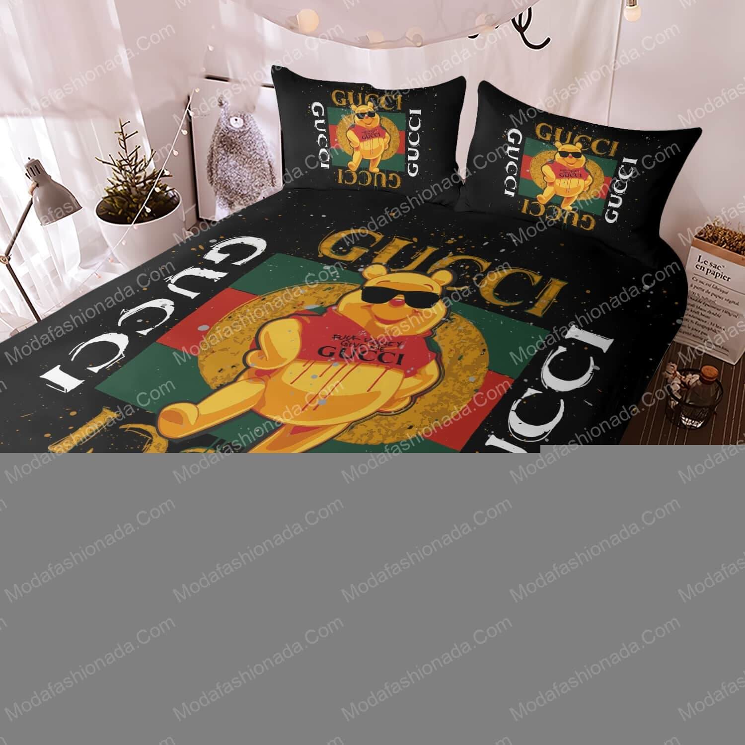 Pooh Bear Gucci Bed Sets Bedding Sets - Modafashionada.Com Pooh Bear Gucci Bed Sets Bedding Sets - Modafashionada.Com