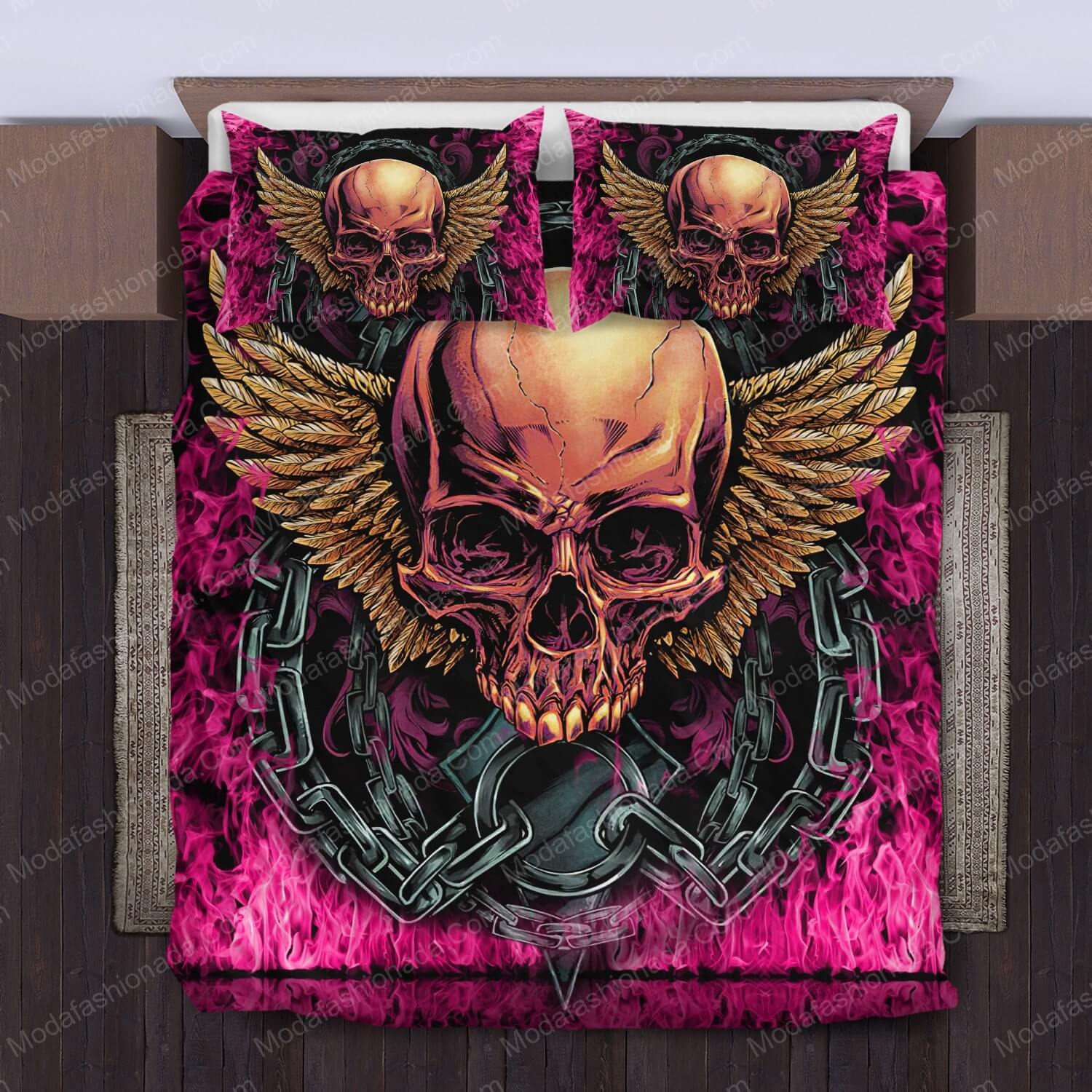 Skull And Wings Halloween Bed Sets Bedding Sets - Modafashionada.Com