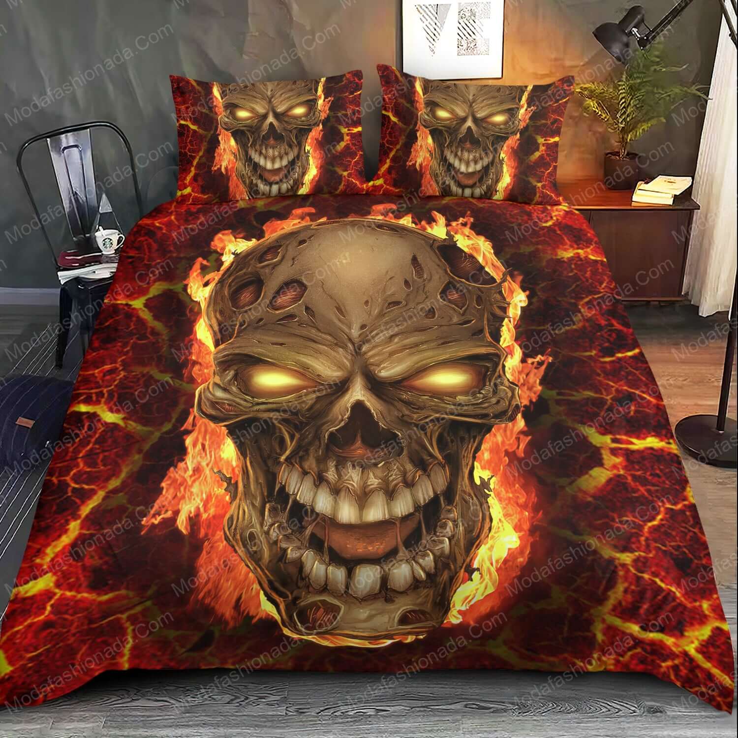 Skull Blast Halloween Bed Sets Bedding Sets - Modafashionada.Com Skull Blast Halloween Bed Sets Bedding Sets - Modafashionada.Com
