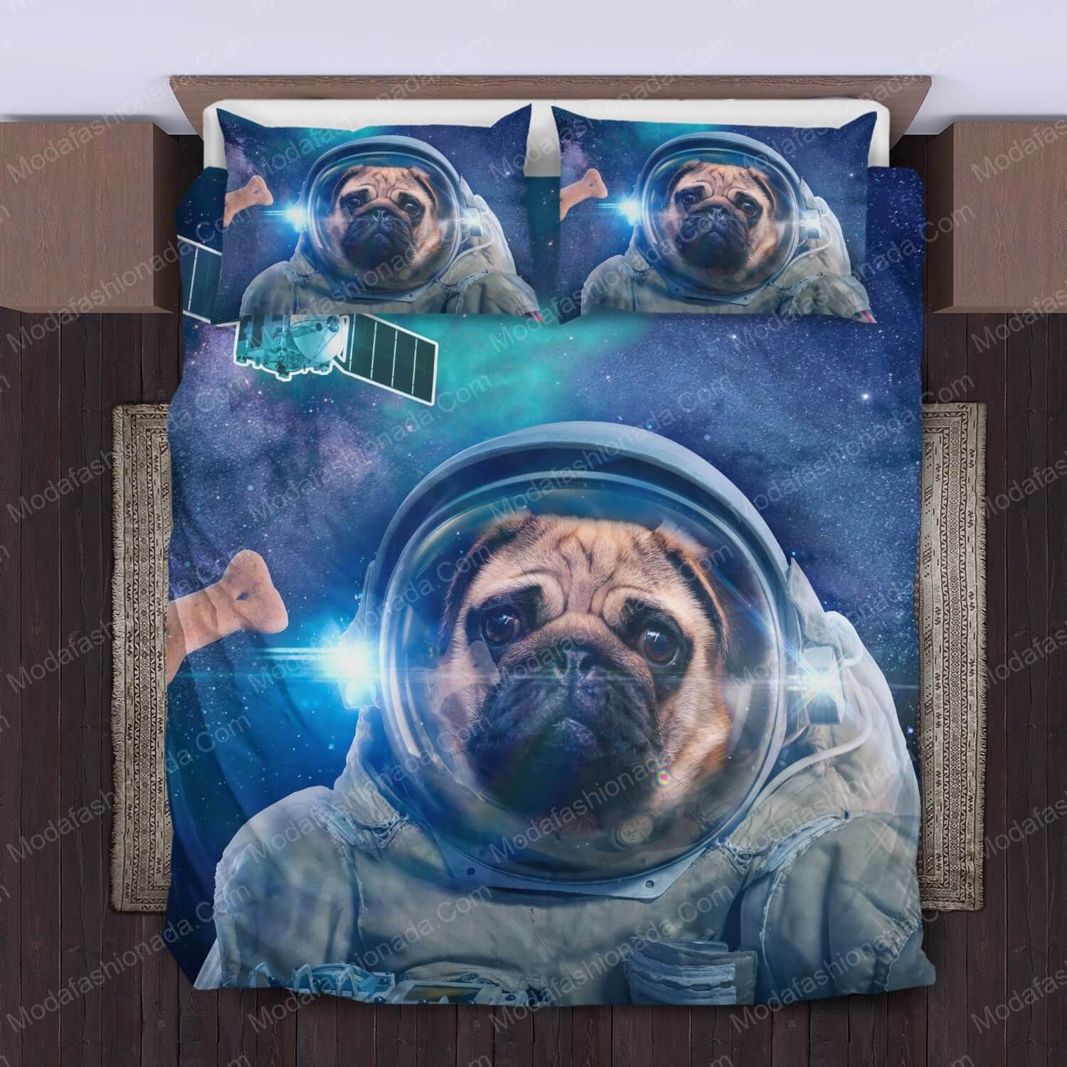 Astronaut Pug Dog Space Cowboy Take Me To The Universe Bedding Sets - Modafashionada.Com