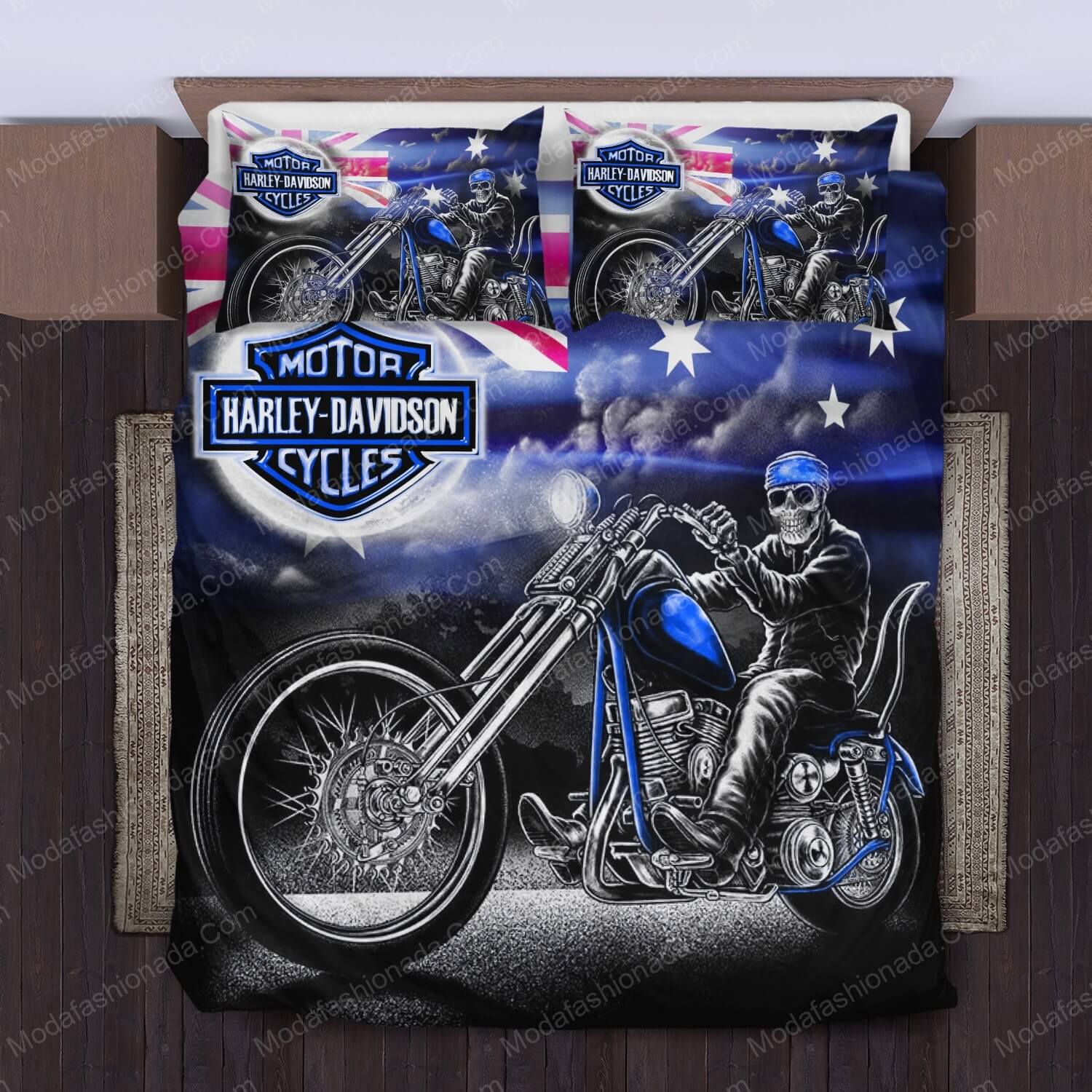 Biker Skull Motorcycle Bedding Sets - Modafashionada.Com