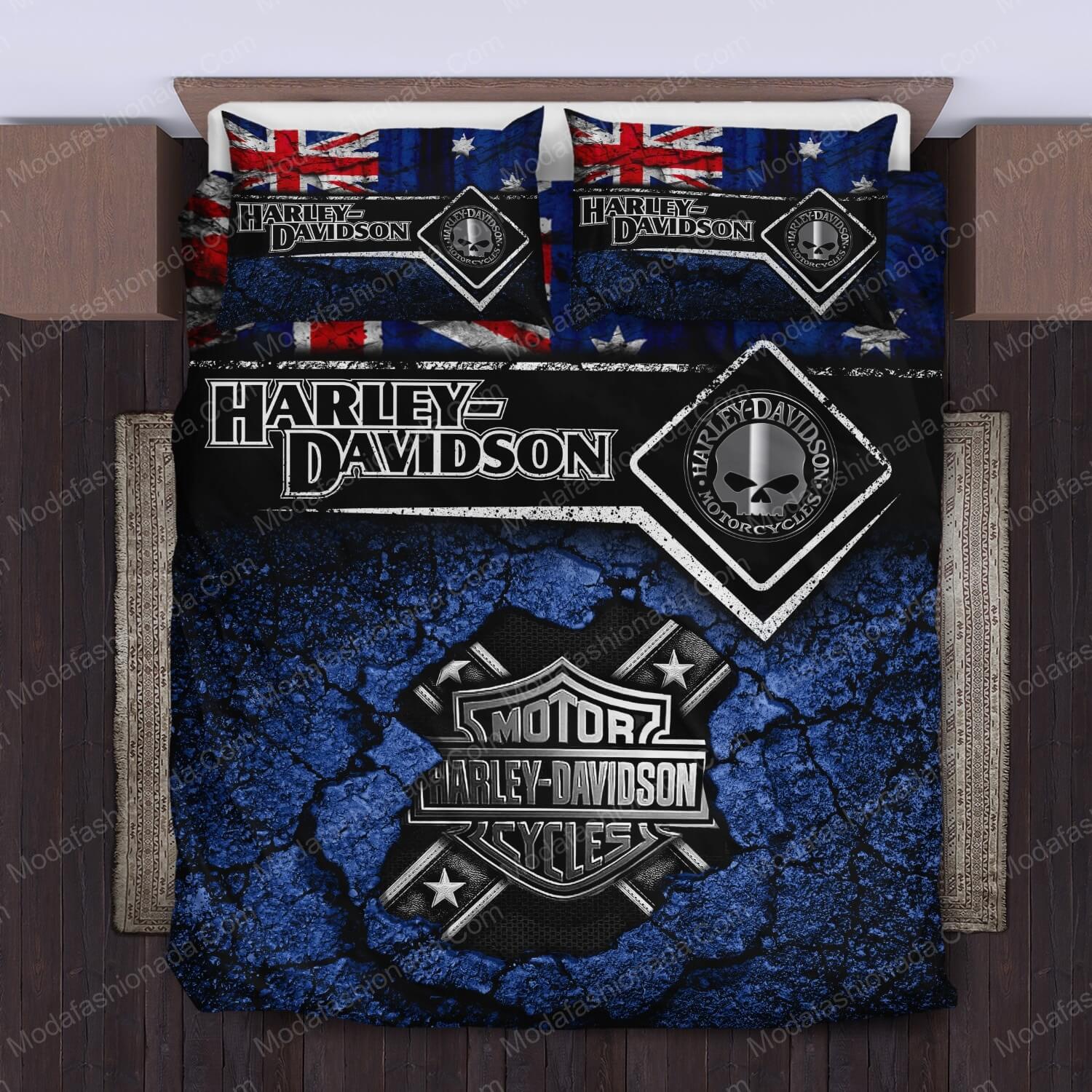 Skull Harley Davidson Logo Bedding Sets - Modafashionada.Com