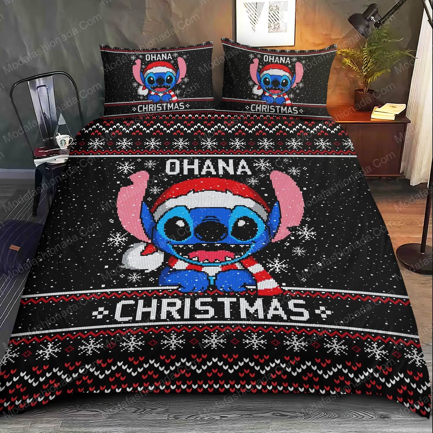 Stitch Ohana Christmas Bedding Sets - Modafashionada.Com Stitch Ohana Christmas Bedding Sets - Modafashionada.Com