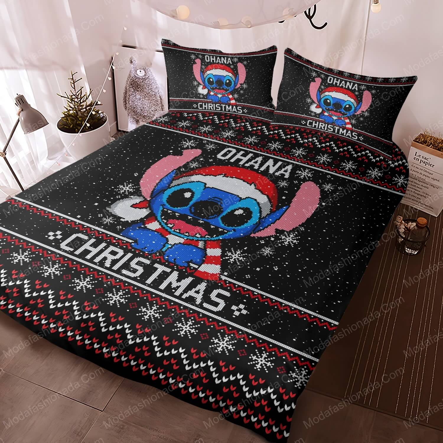 Stitch Ohana Christmas Bedding Sets - Modafashionada.Com Stitch Ohana Christmas Bedding Sets - Modafashionada.Com