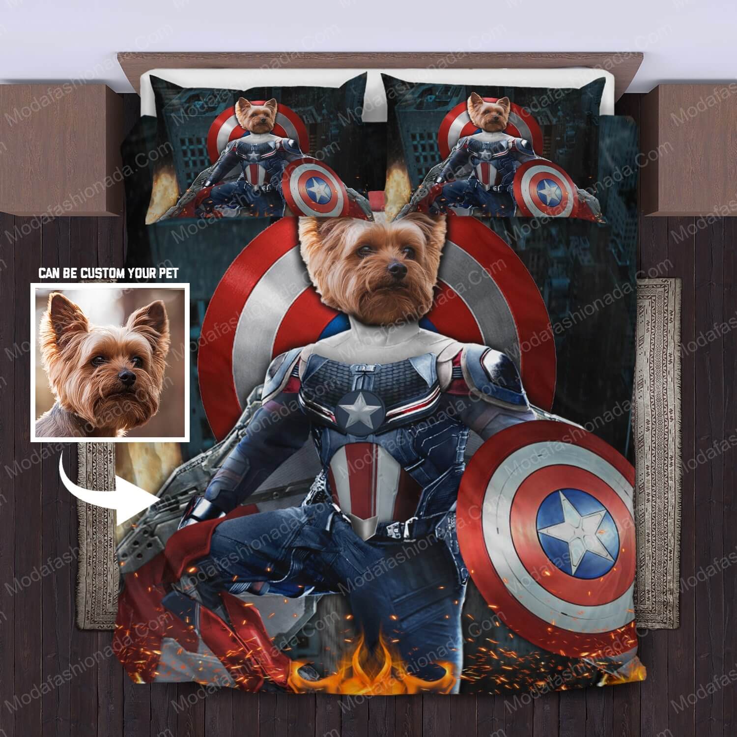 Dog Cosplay Photos Captain America Bedding Sets - Modafashionada.Com