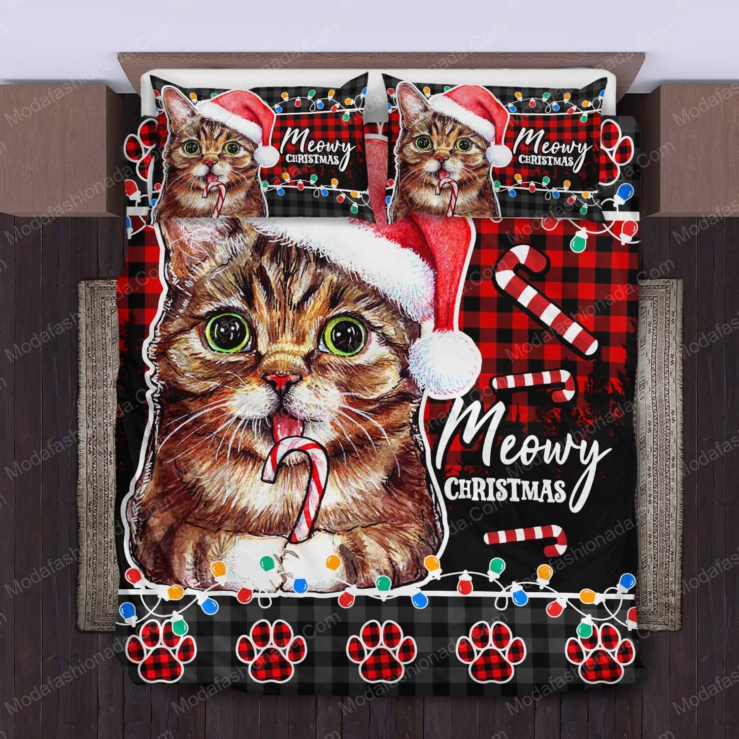 Lil Bub Cat Santa Christmas Bedding Sets - Modafashionada.Com