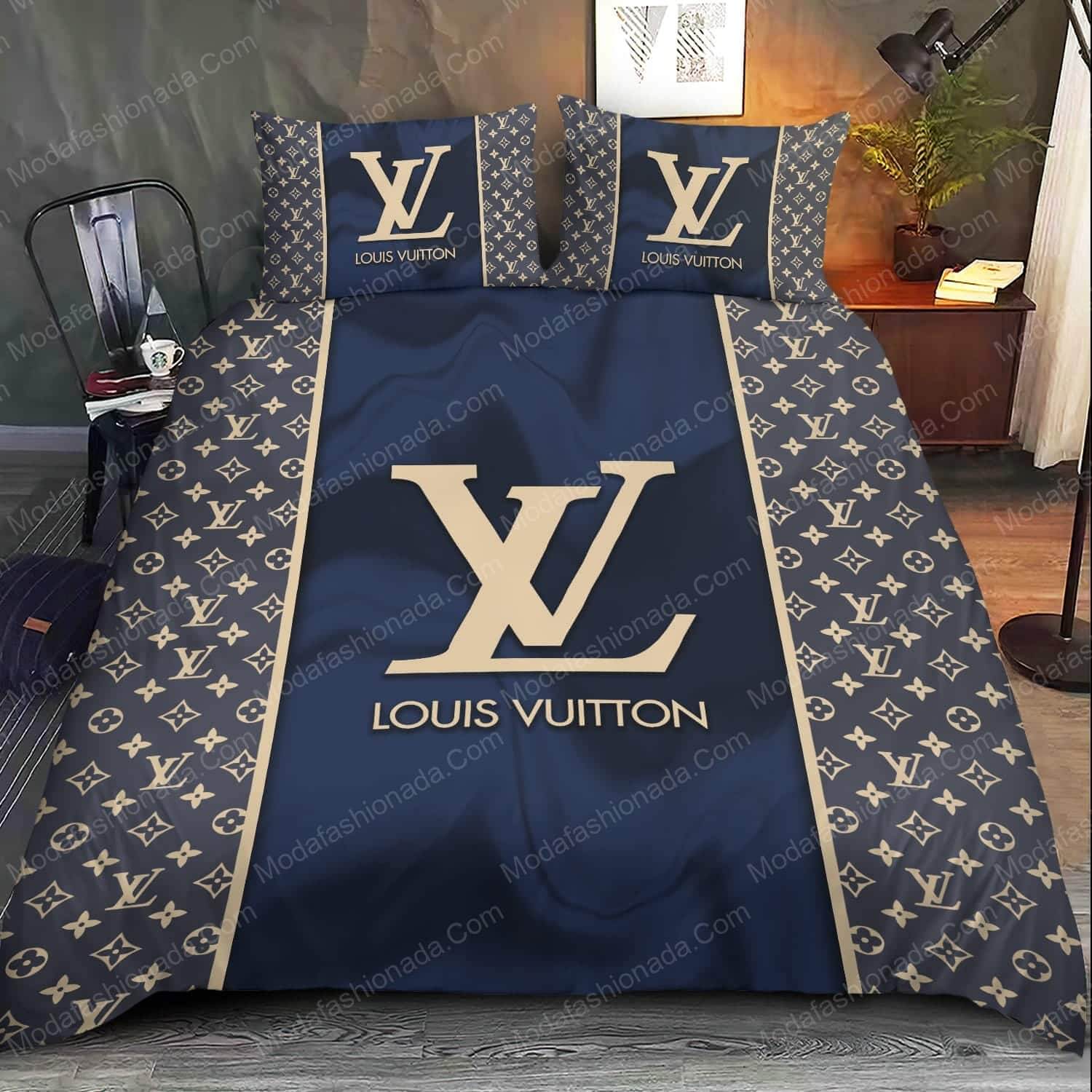 Navy Louis Vuitton Bed Set - Modafashionada.Com Navy Louis Vuitton Bed Set - Modafashionada.Com