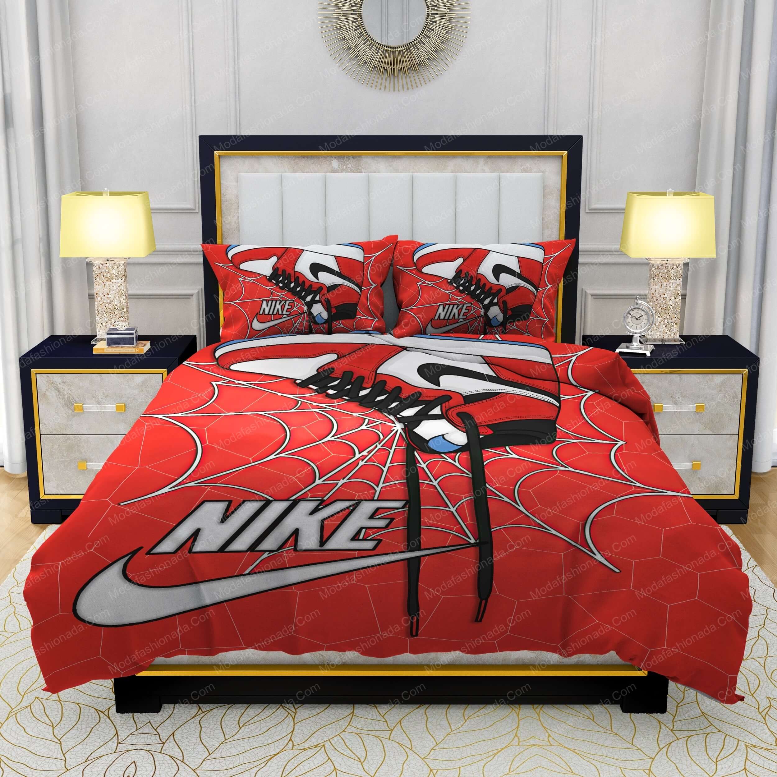 Famous Nike Air Jordan and Cobweb Design & Quality Comfortable 4 Pieces Bedding Sets - Modafashionada.Com
