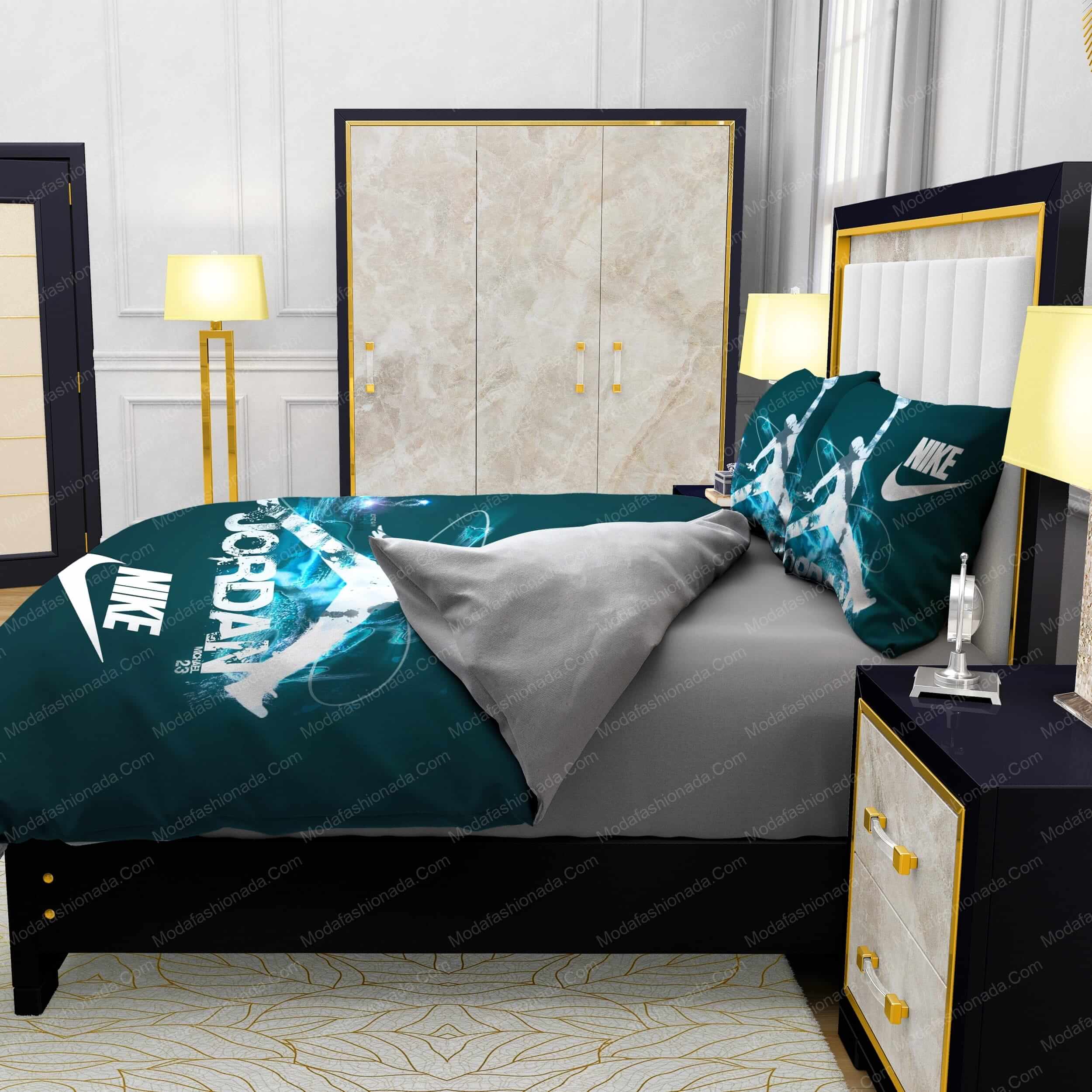 Famous Nike Air Jordan Moss Green Background Bedding Sets - Modafashionada.Com Famous Nike Air Jordan Moss Green Background Bedding Sets - Modafashionada.Com