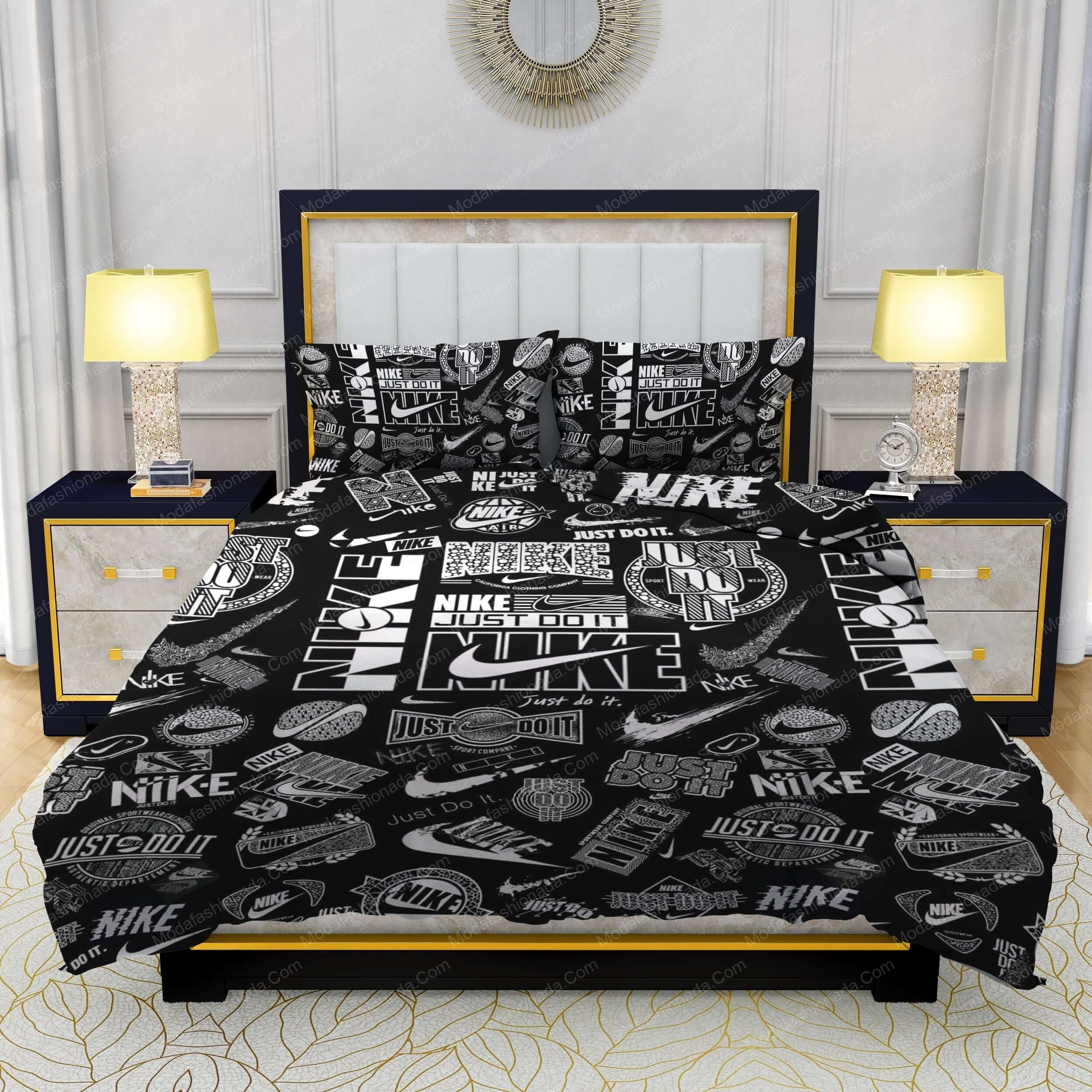 Nike Just Do It Black Background Bedding Sets - Modafashionada.Com