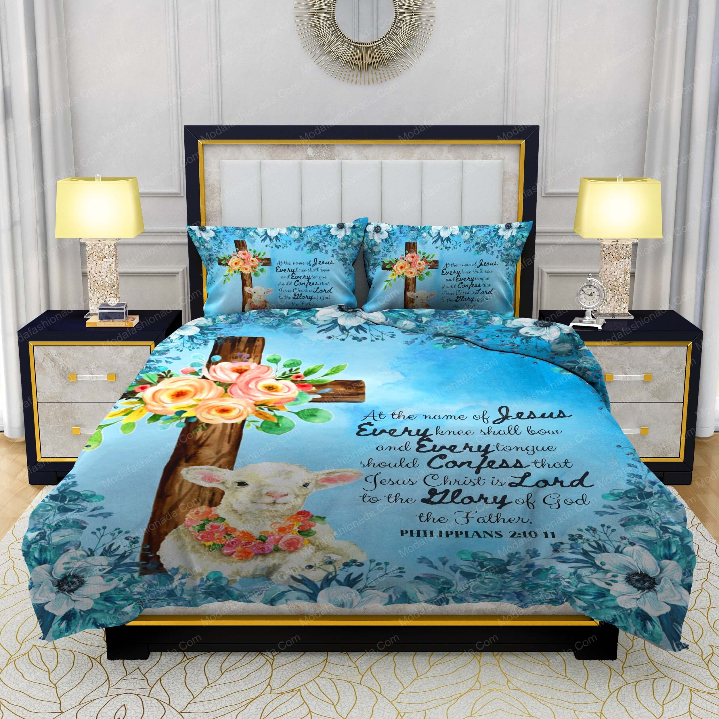 At The Name Of Jesus Every Knee Sholl Bow Bedding Sets - Modafashionada.Com