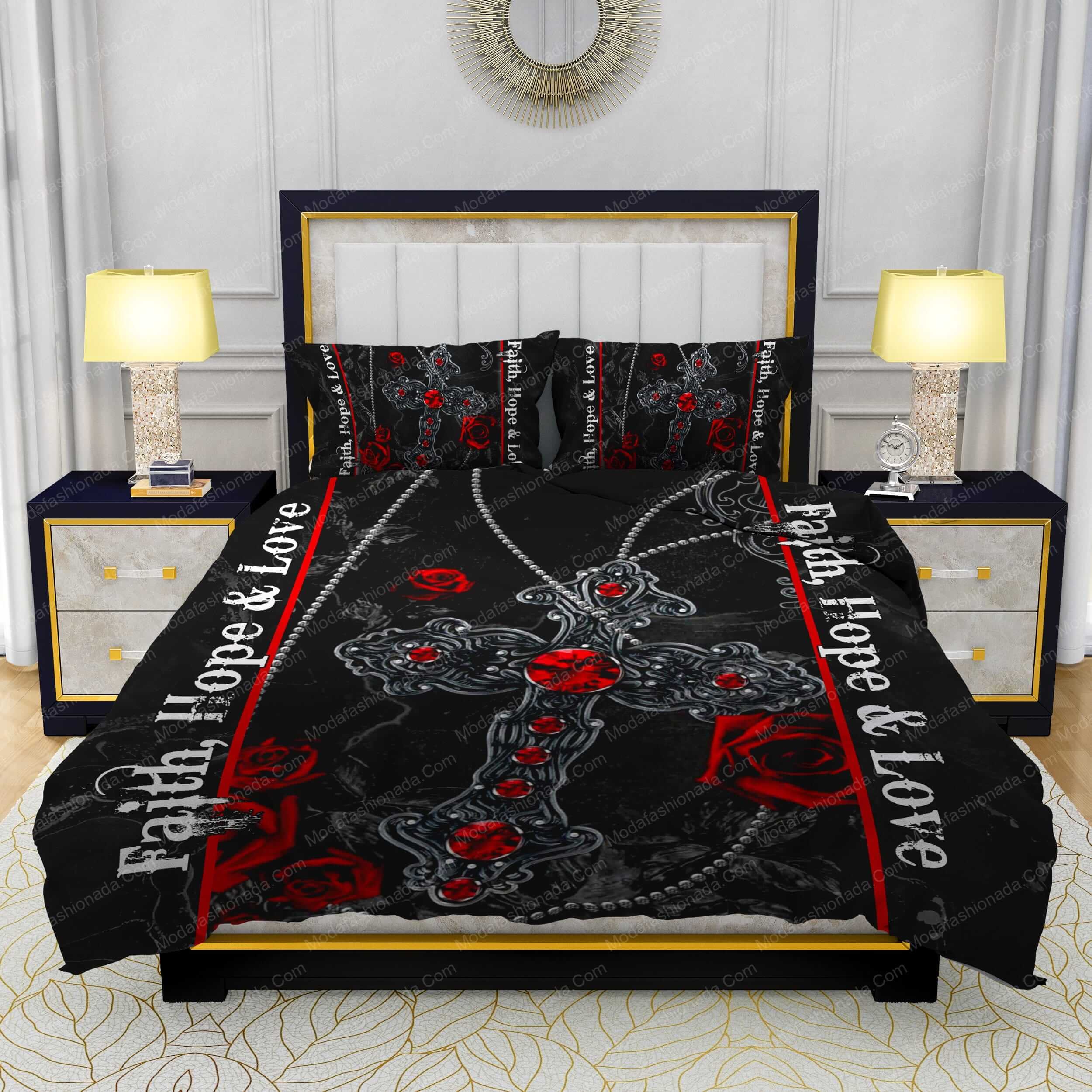 Jesus Cross Faith, Hope & Love Bedding Sets - Modafashionada.Com