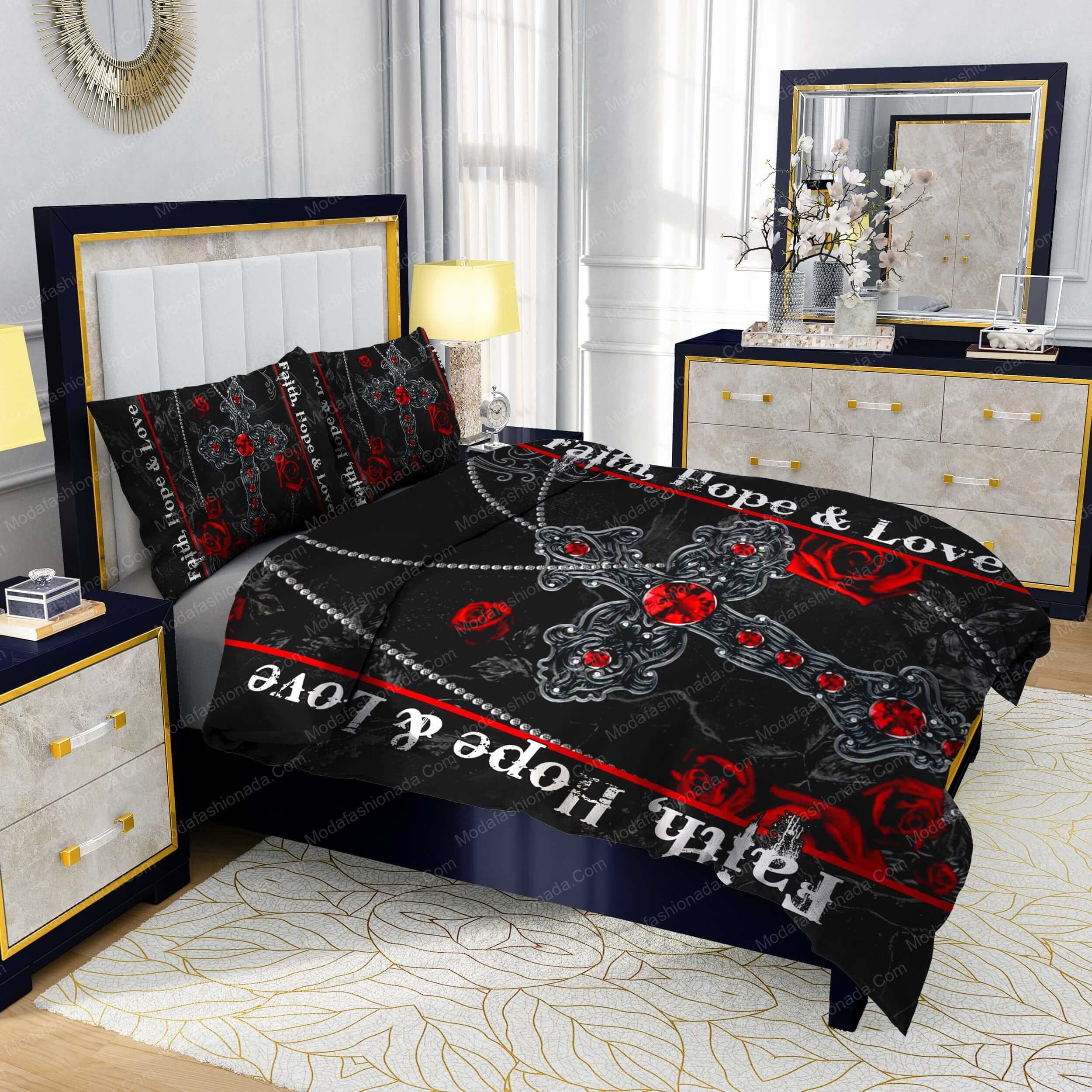 Jesus Cross Faith, Hope & Love Bedding Sets - Modafashionada.Com Jesus Cross Faith, Hope & Love Bedding Sets - Modafashionada.Com