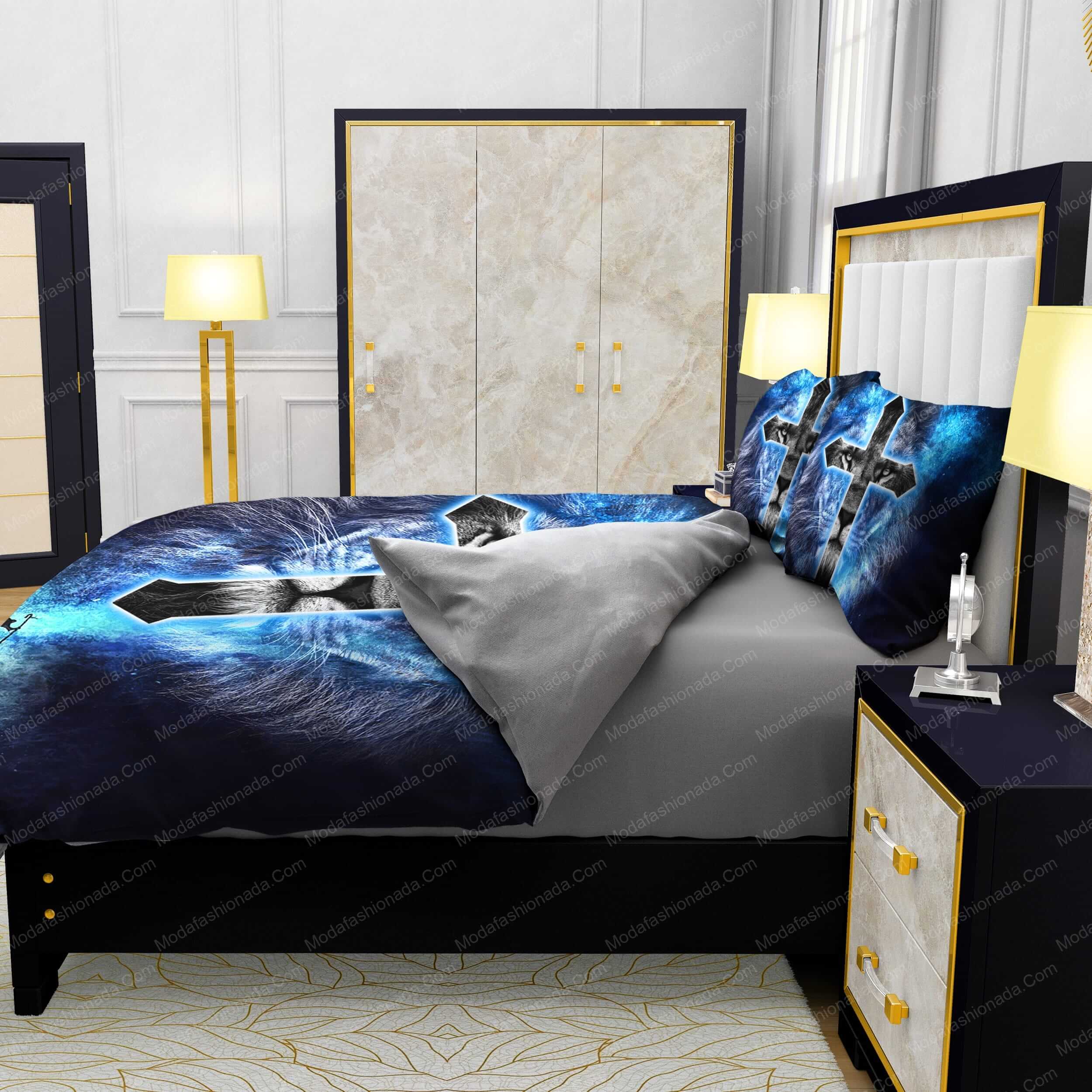 Jesus Cross On The Lion's Face Bedding Sets - Modafashionada.Com Jesus Cross On The Lion's Face Bedding Sets - Modafashionada.Com