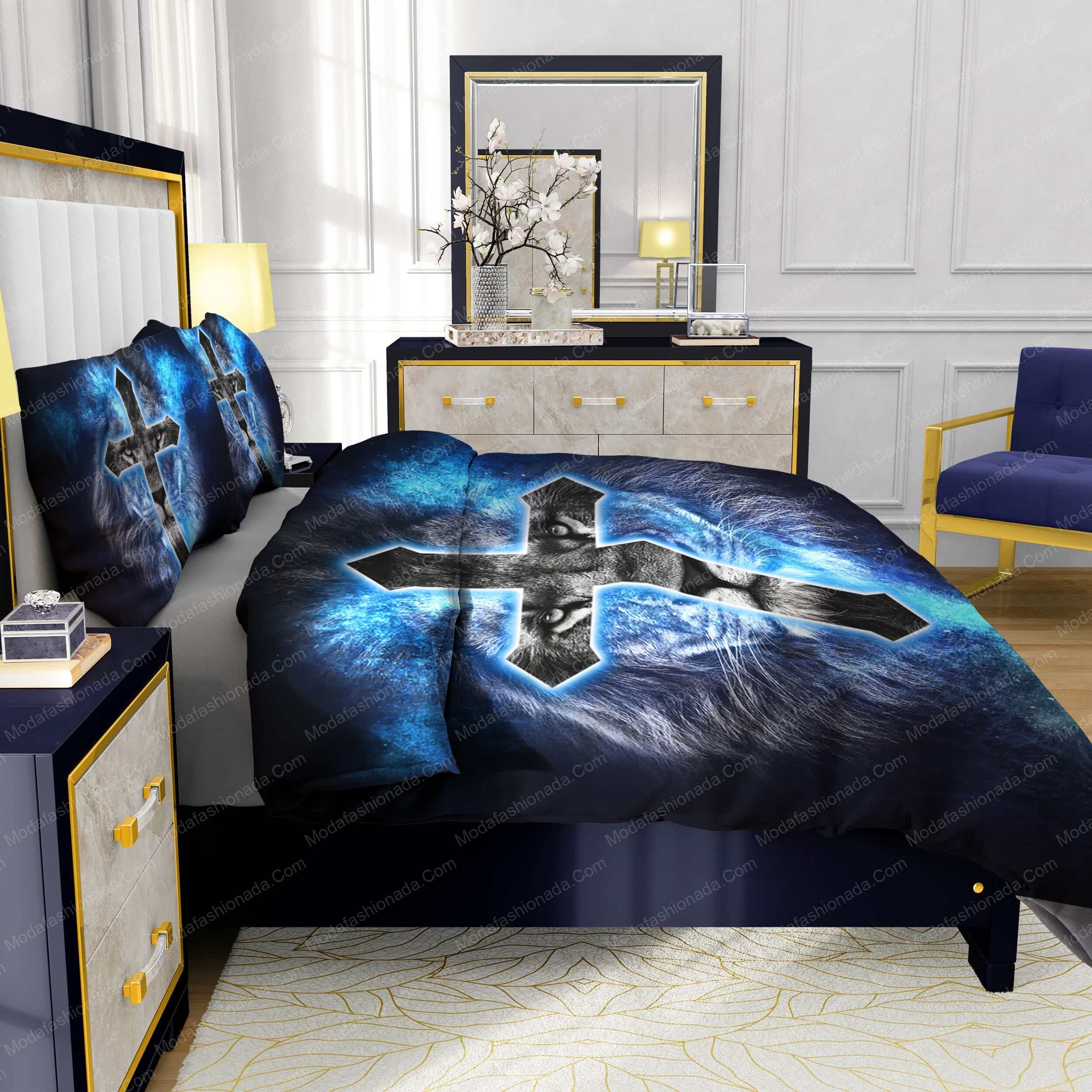 Jesus Cross On The Lion's Face Bedding Sets - Modafashionada.Com Jesus Cross On The Lion's Face Bedding Sets - Modafashionada.Com