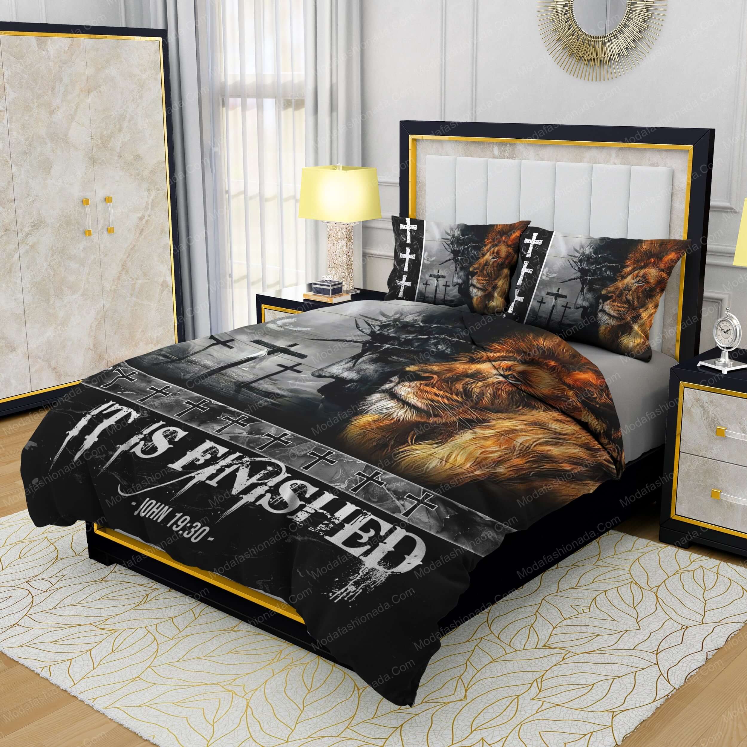 Jesus Three Crucifix Crosses Lion Bedding Sets - Modafashionada.Com Jesus Three Crucifix Crosses Lion Bedding Sets - Modafashionada.Com