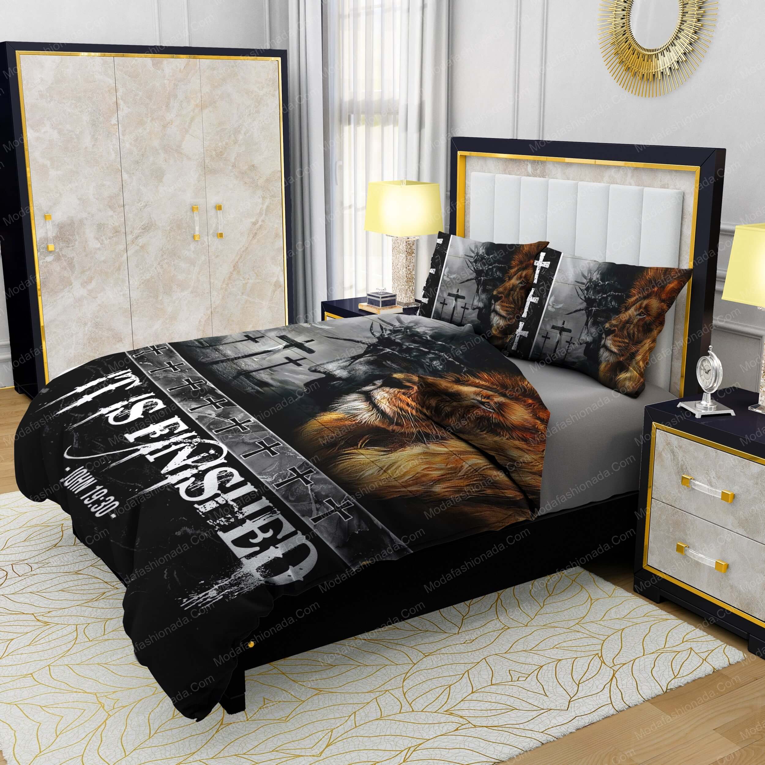 Jesus Three Crucifix Crosses Lion Bedding Sets - Modafashionada.Com Jesus Three Crucifix Crosses Lion Bedding Sets - Modafashionada.Com