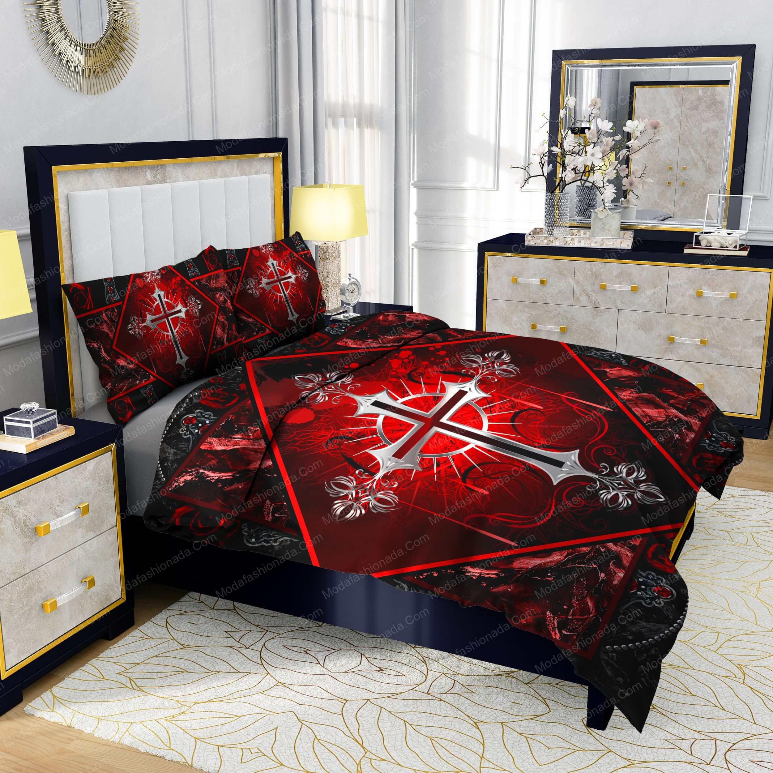Jewelry Gothic Silver Cross Bedding Sets - Modafashionada.Com Jewelry Gothic Silver Cross Bedding Sets - Modafashionada.Com