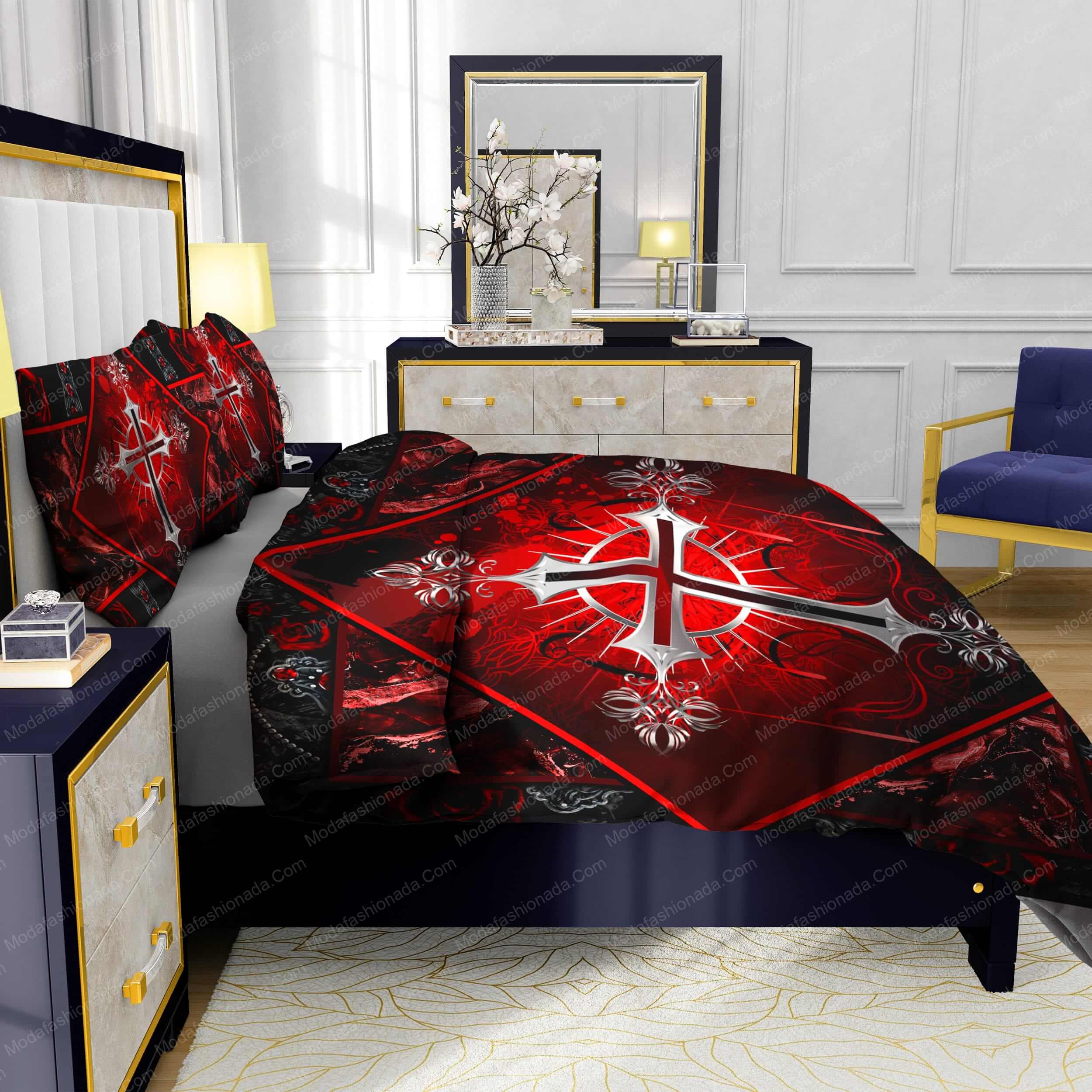Jewelry Gothic Silver Cross Bedding Sets - Modafashionada.Com Jewelry Gothic Silver Cross Bedding Sets - Modafashionada.Com