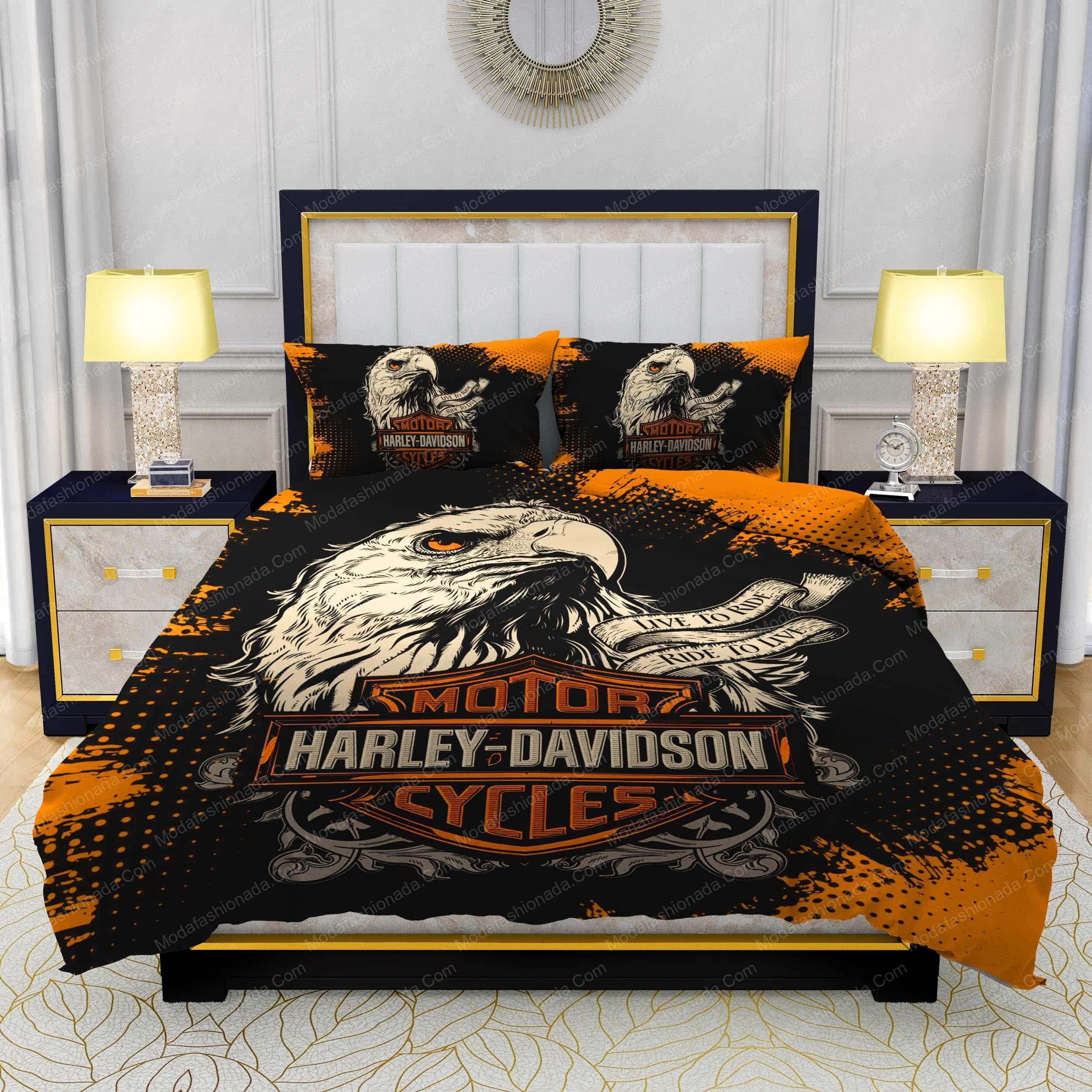 Harley-Davidson Eagle Ride To Live Bedding Sets - Modafashionada.Com