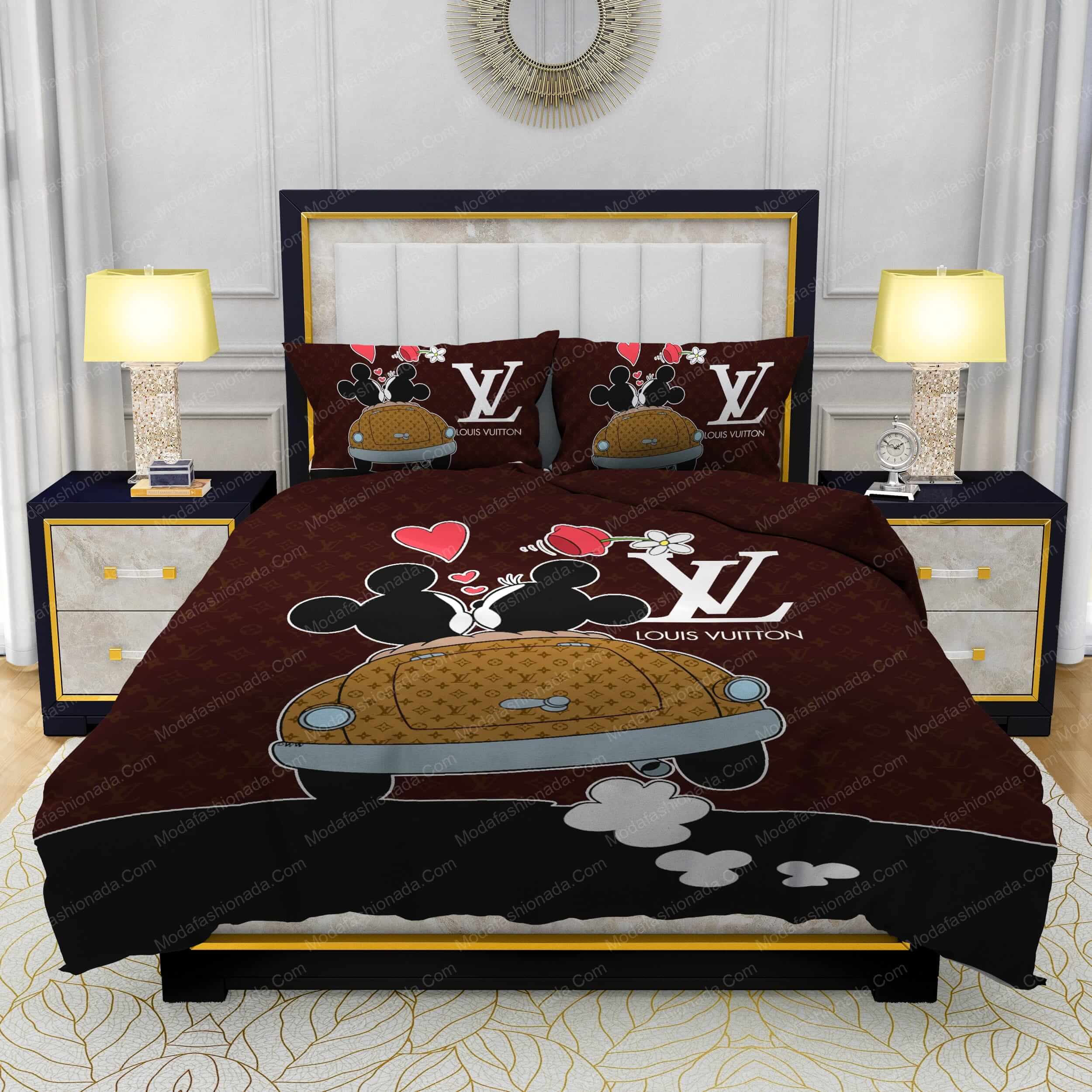 Mickey Mouse And Minnie Mouse Louis Vuitton Bedding Sets - Modafashionada.Com