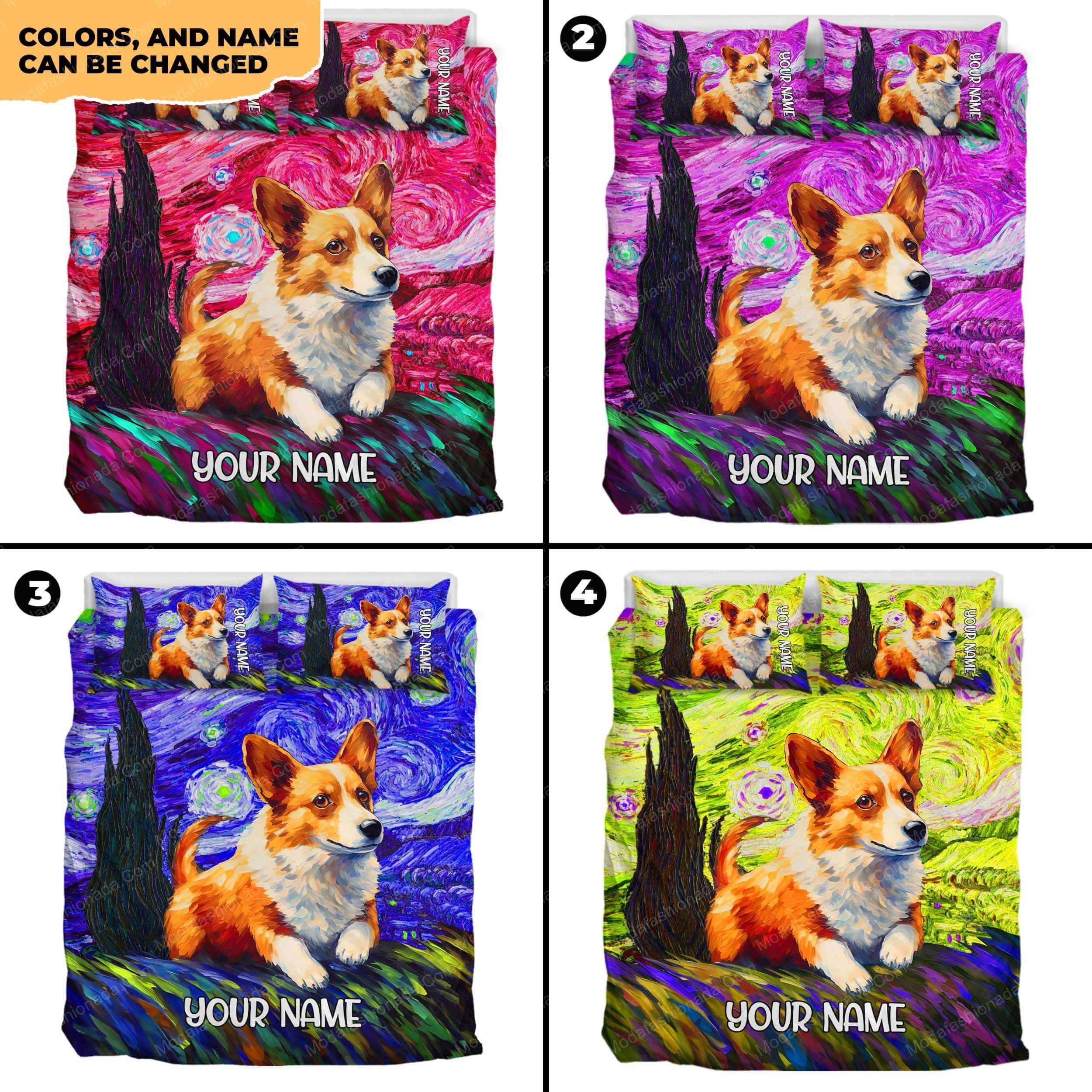 Personalized Corgi The Starry Night Bedding Sets Personalized Corgi The Starry Night Bedding Sets