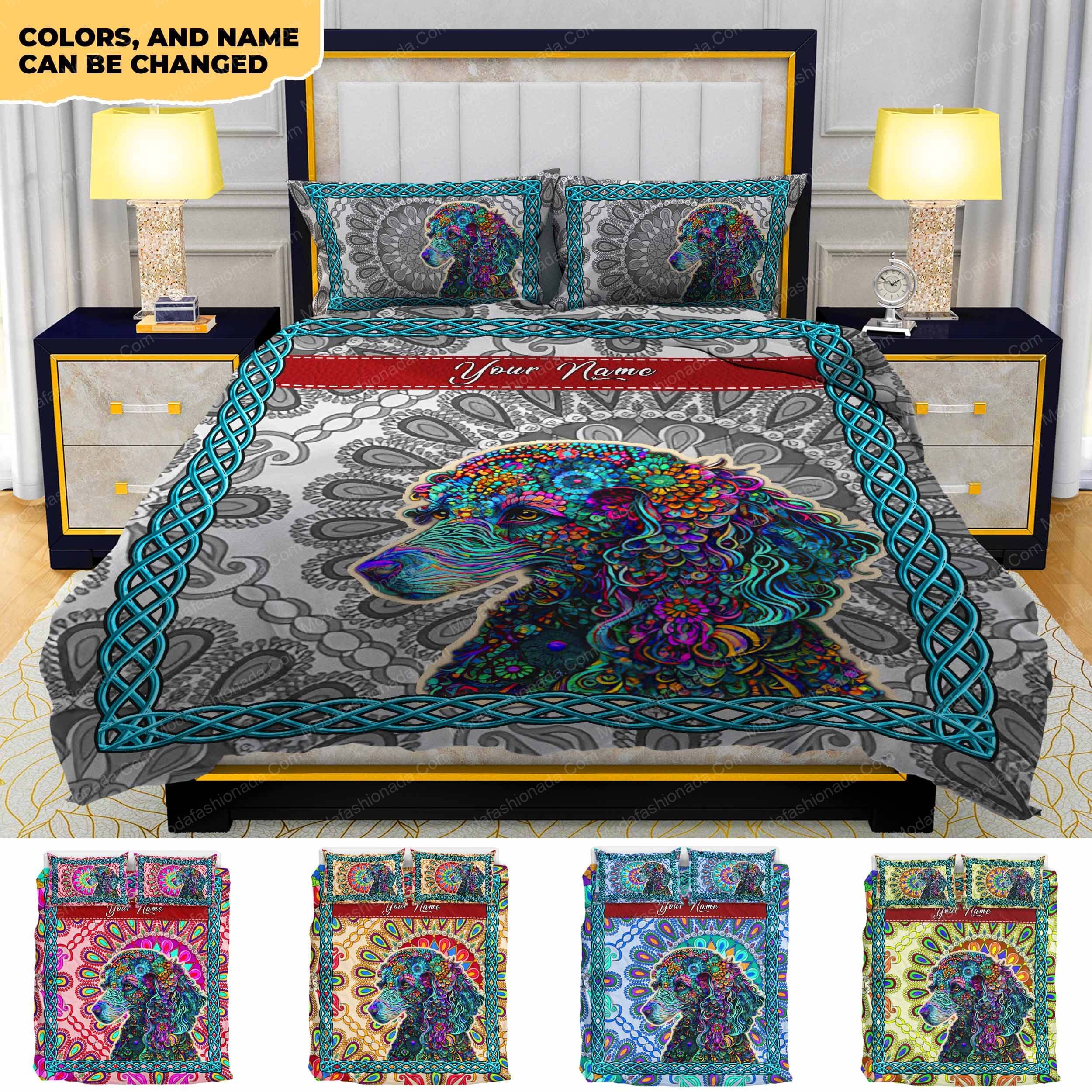 Custom Name Boho Dachshund Lover Dog Gift Bedding Sets