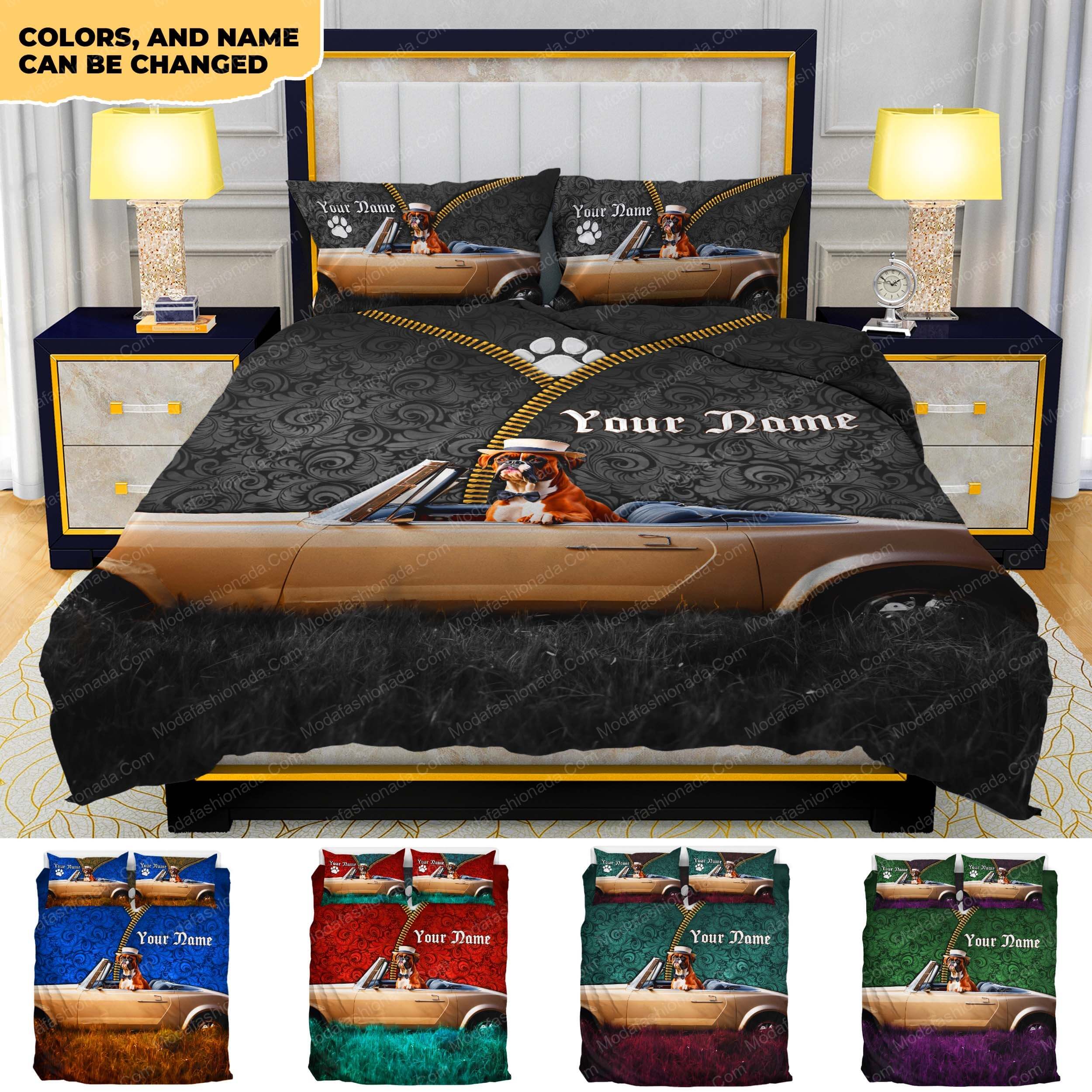 Personalized Boxer Dog Breed Bedding Set Gift For Boxer Dog Lovers