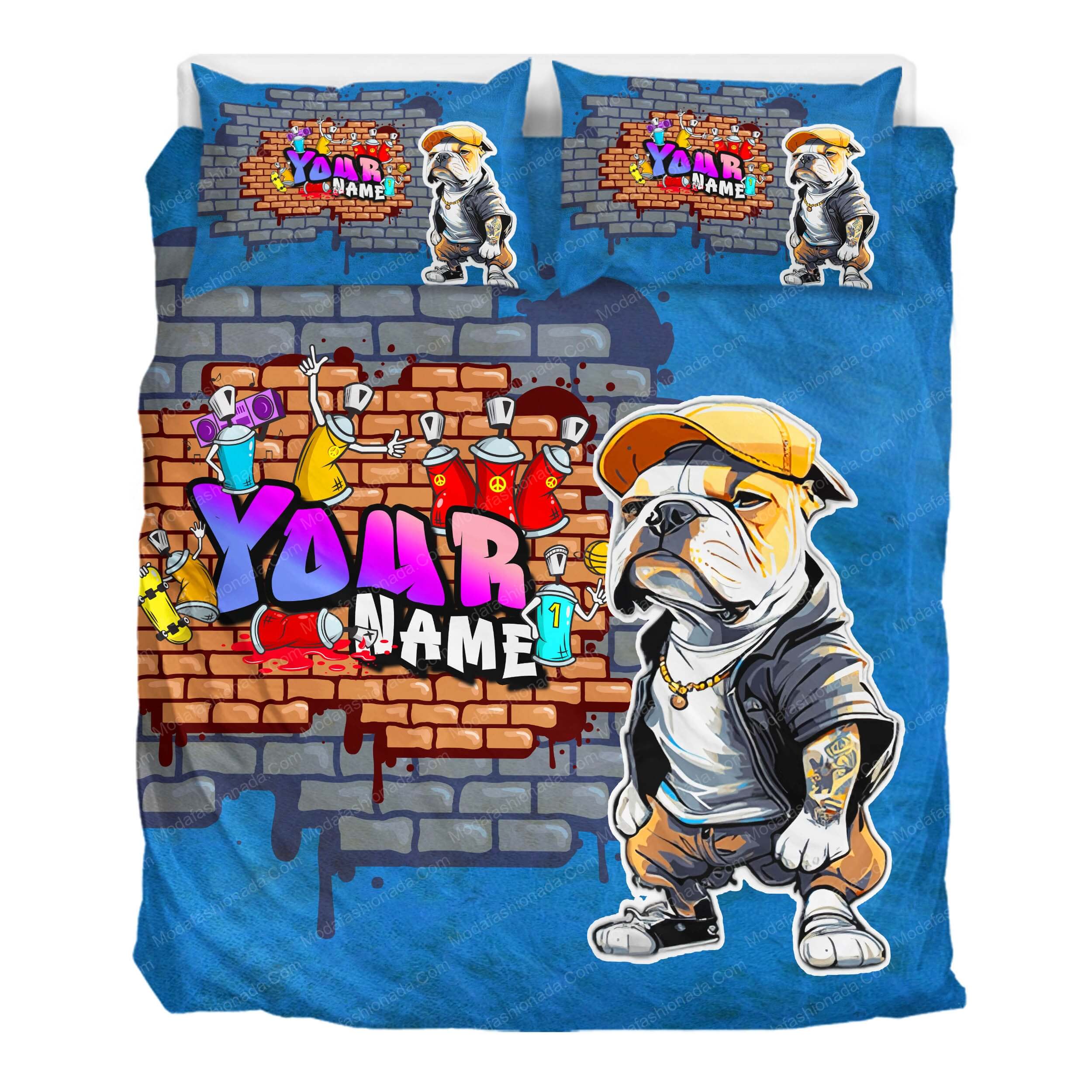 Personalized Name Bulldog Lover Dog Gift Bedding Sets Personalized Name Bulldog Lover Dog Gift Bedding Sets