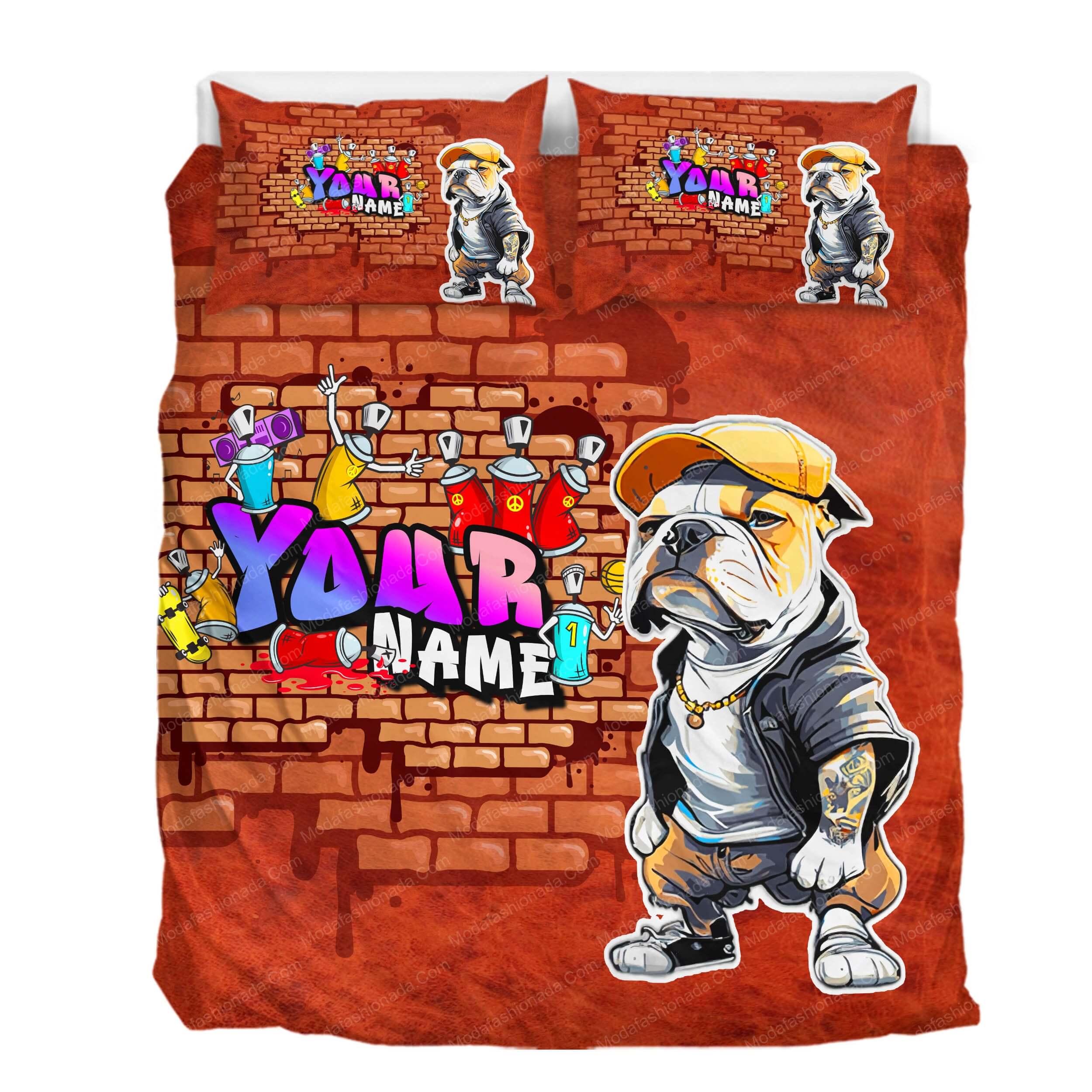 Personalized Name Bulldog Lover Dog Gift Bedding Sets Personalized Name Bulldog Lover Dog Gift Bedding Sets