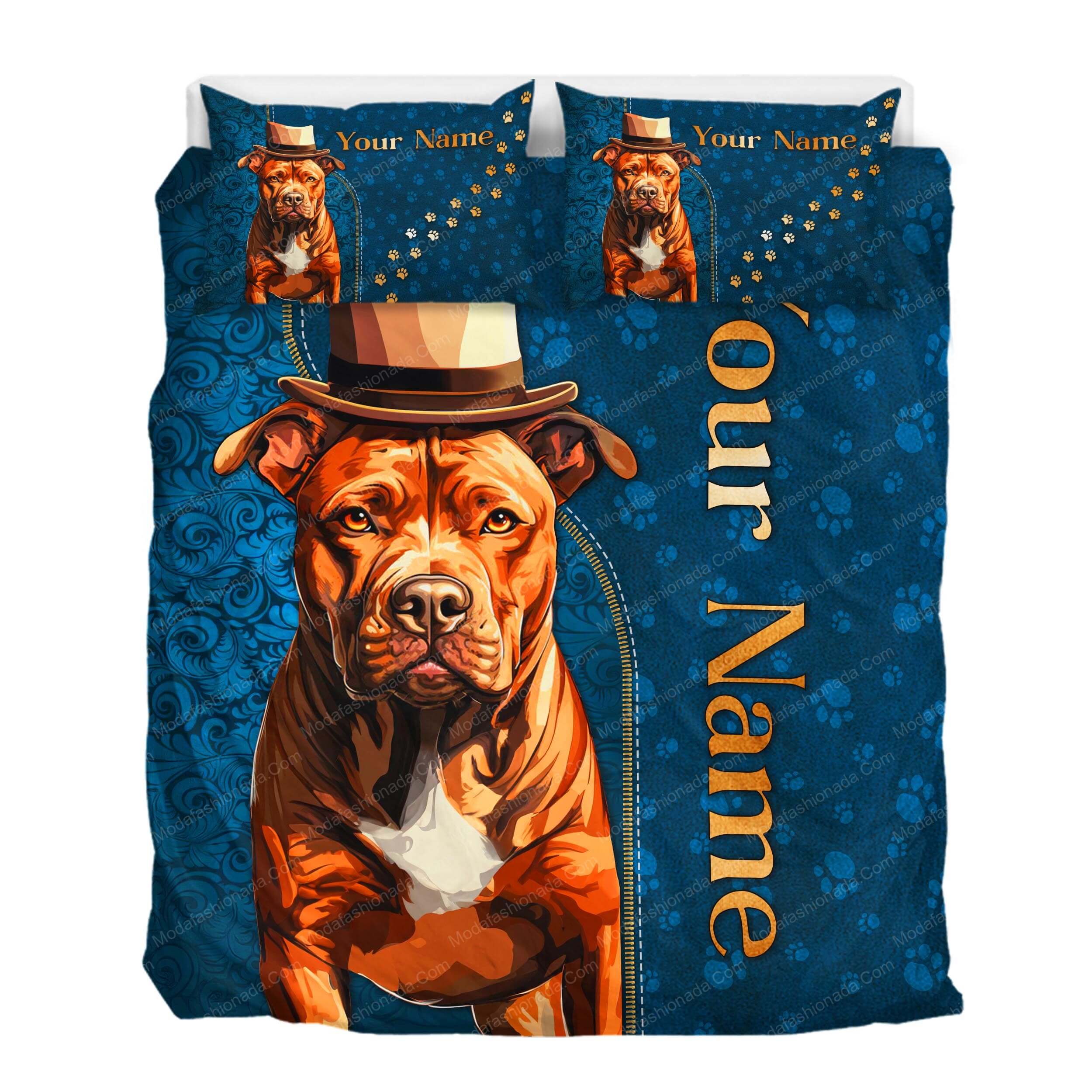 Personalized Pitbull Bedding Set Gift For Pitbull Lovers Personalized Pitbull Bedding Set Gift For Pitbull Lovers