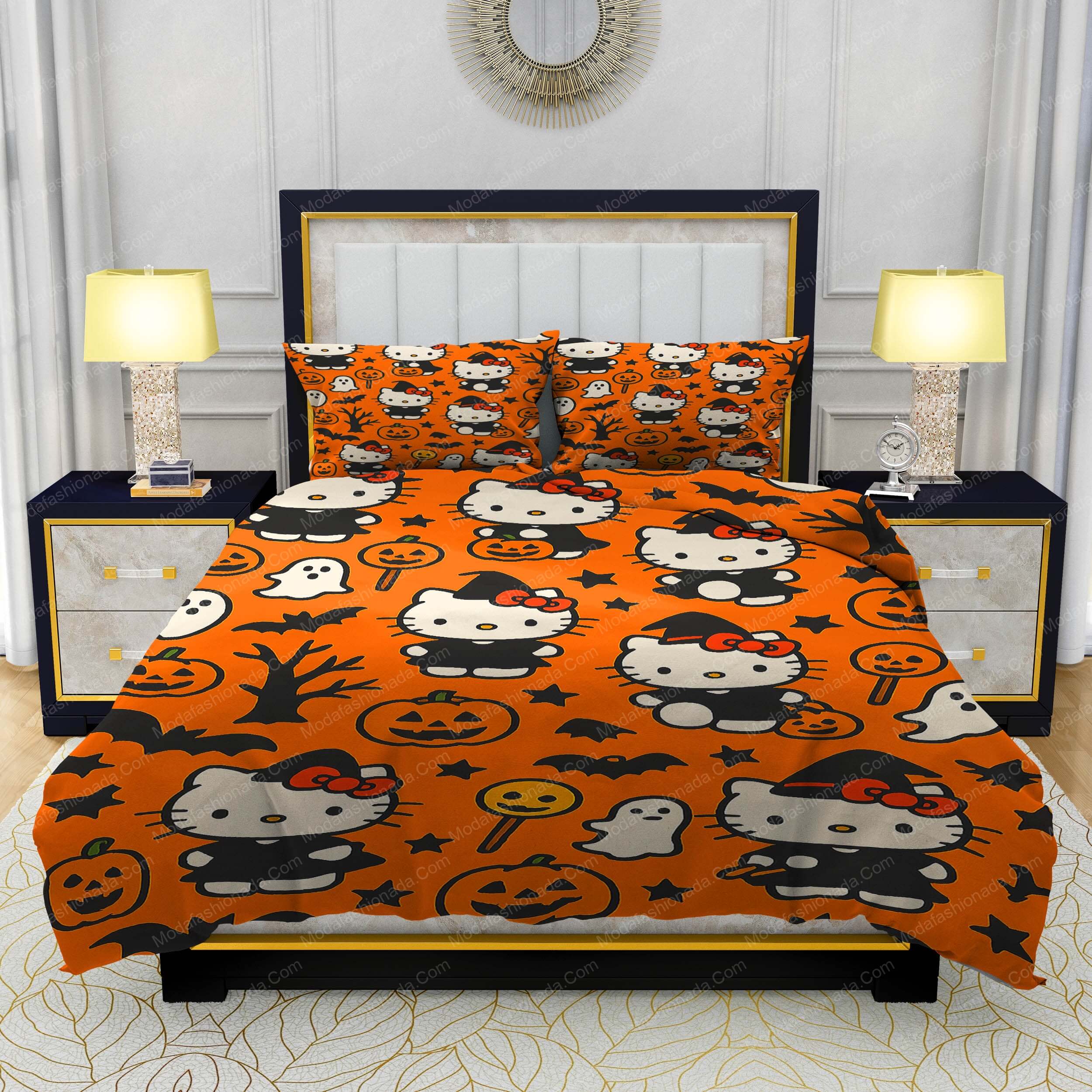Hello Kitty Spooky Halloween Bedding Sets Pumpkin, Ghost & Witch Theme