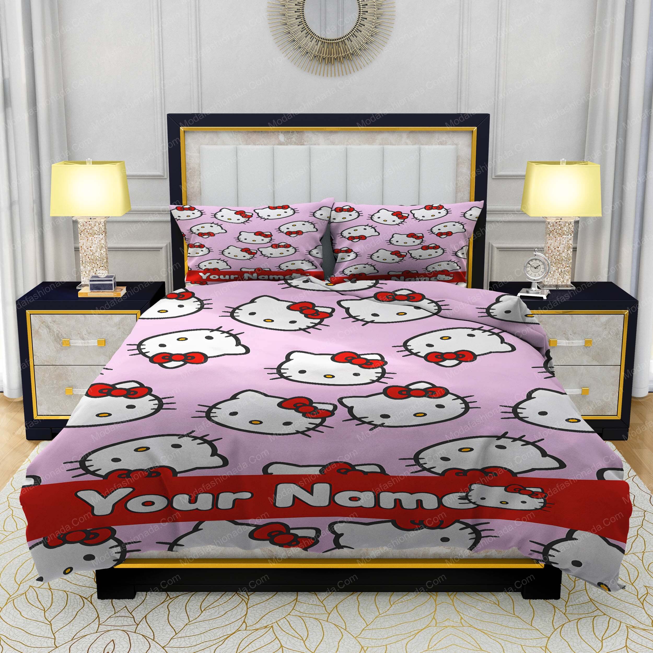 Personalized Hello Kitty Bedding Sets Custom Your Name Design